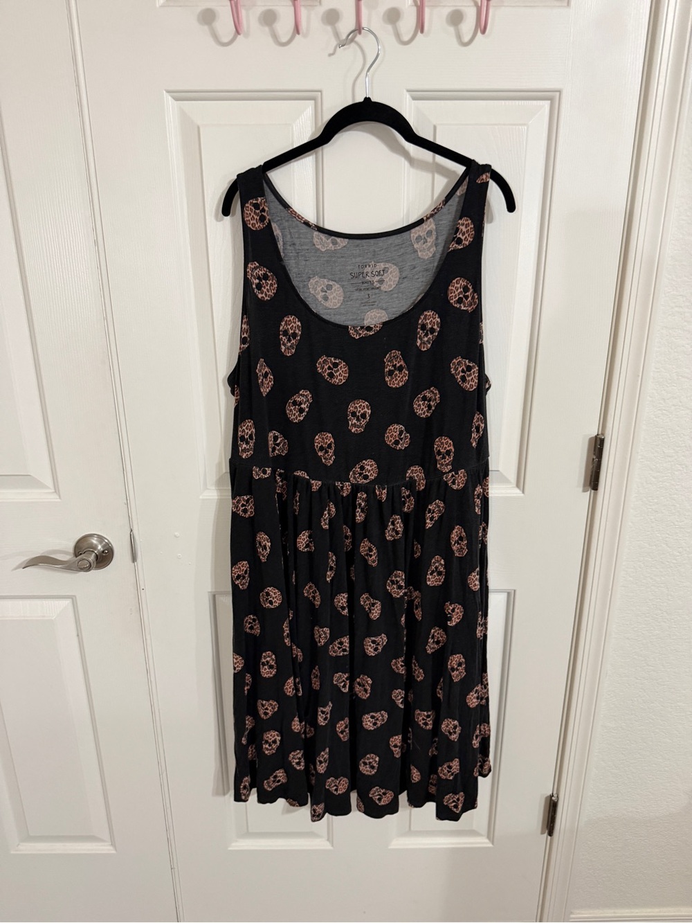 Torrid Super Soft Size 3 Leopard Skull Black Skater Dress Pockets